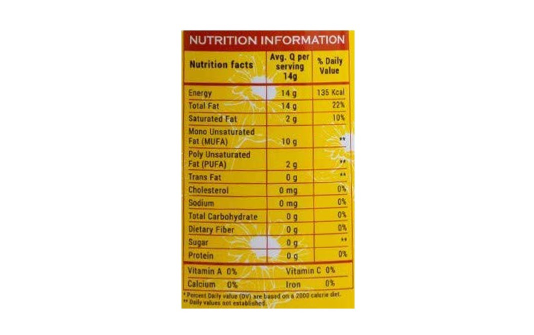 Azafran Organic Sunflower Oil Cold Pressed Kachi Ghani   Plastic Bottle  1 litre